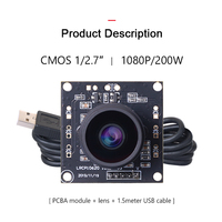 Módulo de cámara industrial OV2710 1080P Full HD con mini lente gran angular de 1,8mm 160 grados unidad libre UVC USB