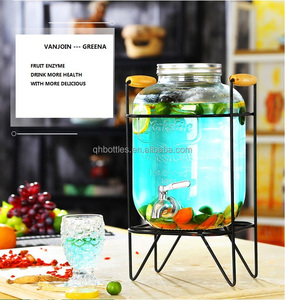 Tarro Mason grande de boca ancha de 4L con tapa de tornillo de grifo <span class=keywords><strong>ABS</strong></span> para bebidas, jugo, fruta, vino, almacenamiento y contenedor - Product Image 5