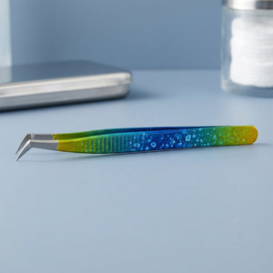 Professional Angled Precision <b>Eyelash</b> Tweezers Stainless Steel Volume Lash Extension <b>Beauty</b> Application <b>Tool</b> - Product Image 2