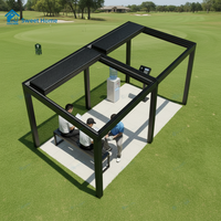 Pergola motorisée rétractable Sweet Home Premium, système de toit à lamelles en aluminium facile à assembler, panneaux solaires
