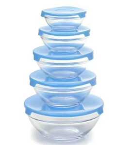 Juego <span class=keywords><strong>de</strong></span> 5 Recipientes <span class=keywords><strong>de</strong></span> Vidrio para Almacenamiento <span class=keywords><strong>de</strong></span> Cocina, Aptos para Horno, Lonchera con Tapa <span class=keywords><strong>de</strong></span> Plástico para Alimentos Fríos - Product Image 1