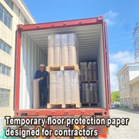 Rouleau de papier de protection de sol haute résistance, épaisseur 40 mil, réutilisable pour chantier de construction