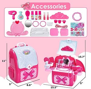 Ragazze Pretend Gioca Set di Trucco con Rosa Zaino <span class=keywords><strong>per</strong></span> Le Bambine Regalo Di Compleanno di bellezza make up kit <span class=keywords><strong>per</strong></span> le ragazze - Product Image 5