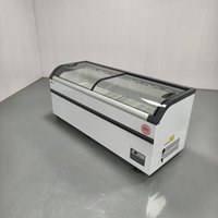 Lemari Pendingin Komersial Eropa dengan Pintu Kaca Temper dan Kontrol Temperatur Digital Langsung untuk Display Es Krim dan Makanan Beku