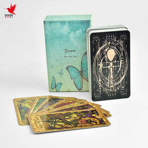 <span class=keywords><strong>Baraja</strong></span> de cartas de Tarot Melanated Vintage de lujo con estampado tradicional personalizado, <span class=keywords><strong>baraja</strong></span> de cartas de Tarot Premium con juego de guía - Product Image 1