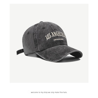Gorra de Béisbol Bordada con la Letra Los Ángeles, Estilo Vintage, Lavada, Suave, Ajustable, con Logotipo Personalizado para Hombres y Mujeres