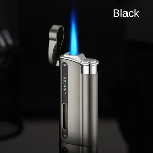 Briquet à <span class=keywords><strong>flamme</strong></span> KY Torch en métal, briquet à gaz butane, briquets à cigarettes gonflables, accessoires de fumeur coupe-vent pour hommes - Product Image 5