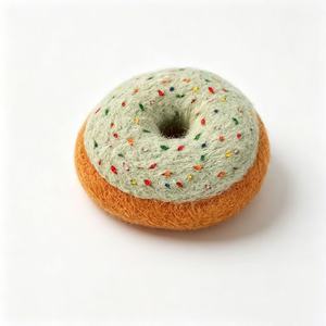 Giocattolo per Gatti a Forma <span class=keywords><strong>di</strong></span> Ciambella in Feltro <span class=keywords><strong>di</strong></span> Lana 100% Naturale della Nuova Zelanda, Fatto a Mano, Riempito con Erba Gatta Biologica, Ecologico, Resistente ai Morsi, Gioco Interattivo da Masticare - Product Image 6