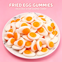Bulk korting Zoete Fruitige Cartoon Gummy Candy Gebakken Ei Vorm Bulk Halal Kauwgom Gummy Candy voor Kinderen