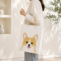 Sac cadeau en papier imprimé Corgi mignon, motif chien de dessin animé pour magasin d'animaux, cadeau pour enfants, emballage de fête d'anniversaire, vente en gros