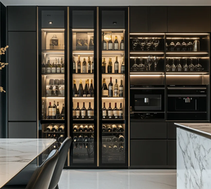 High Quality bar Wine Cabinet <strong>Euro</strong> Style Luxury Wooden Wine Racks for Home - Product Image 4