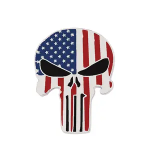 Baru Datang USA Flag Punisher Skull Bag Cloth Enamel Lapel Pin