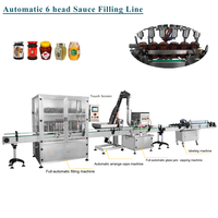 Ligne de Machine de remplissage de bouteilles à 4 têtes, automatique, pneumatique, jus de Fruit, Ketchup, pâte de beurre d'arachide