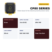 Capteur inductif Turck Ni50-CP80-VP4X2 Ni40-CP80-VP4X2 Bi40-CP80-VP4X2 Ni75U-CP80-VP4X2, interrupteur de position linéaire 50 mm NPN PNP