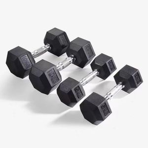 Haltères hexagonaux en acier inoxydable pour usage domestique, haltères en caoutchouc antidérapants pour femmes, haltères de fitness professionnels pour la salle de sport - Product Image 3