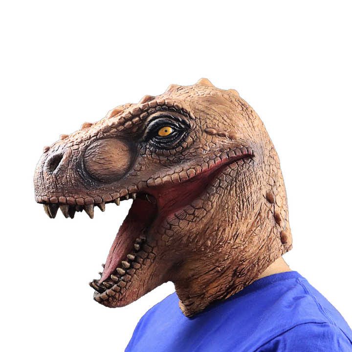 逼真霸王龙恐龙面具侏罗纪世界角色扮演面具成人动物服装派对面具头饰