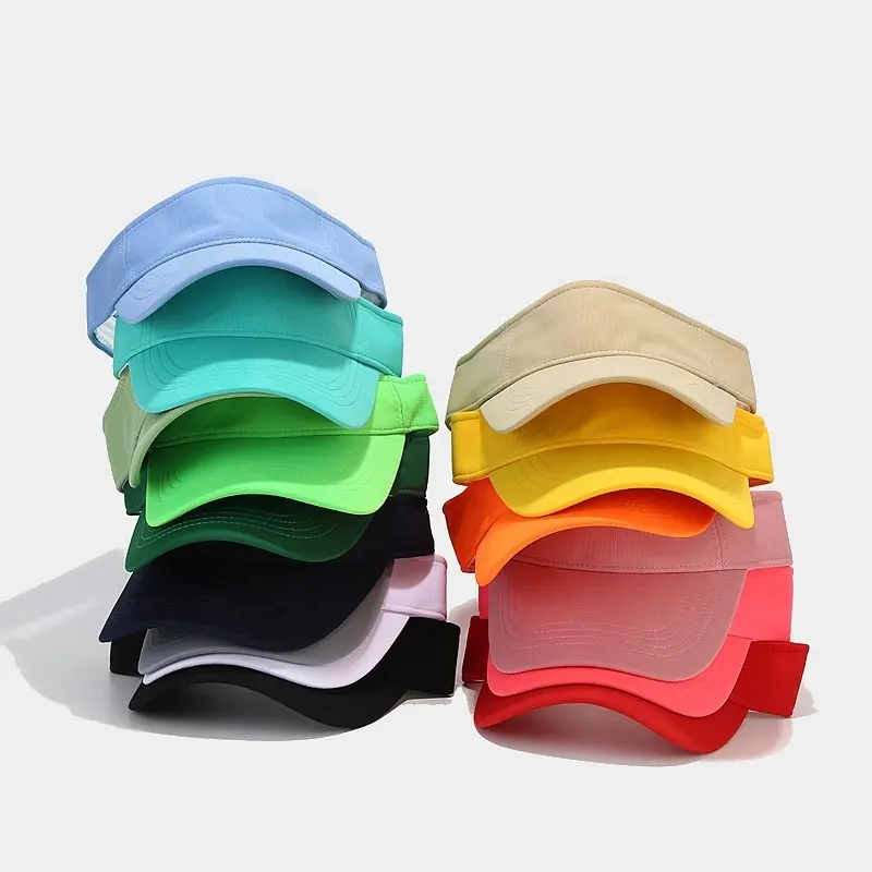 Factory High Quality Custom Embroidery Logo Empty Top Multicolor Outdoor Beach Running Sport Sun Visor Hat UV Protection