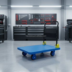 Carro de Servicio de <span class=keywords><strong>Plataforma</strong></span> de Cuatro Ruedas de Plástico Resistente, Carro de Almacén <span class=keywords><strong>con</strong></span> 1 Año de Garantía - Product Image 3