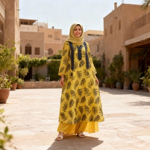 Vestido Abaya Informal con Flecos de Tul Bordado de Alta Calidad para Mujeres Musulmanas, Ropa de Moda para el Día a Día - Product Image 4