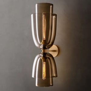 Lampe de chevet moderne minimaliste américaine Creative <span class=keywords><strong>Blom</strong></span> Amber Glass Cloche Grand Sconce Bedroom Living Room Wall Light - Product Image 4