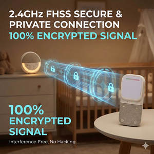 Smart Digital Audio Monitor Room Temperature Humidity Display Vibrating Sound Alert Starry Projection Night Light for <b>Baby</b> Care - Product Image 6