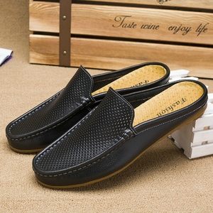 Sandalias de cuero genuino para hombre, mocasines sin talón, de cuero vacuno crudo al por mayor, OEM - Product Image 2