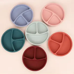 Bebê Jantar Plato Bebe Pratos De Silicone Novo nascido Desmame Jantar Louça Alimentação Set Crianças Berçário Talheres Silicona Se