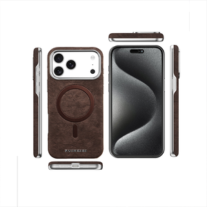 Fundas Magnéticas de Lujo de Cuero PU para Teléfonos Móviles iPhone 17 16 15 14 13 12 Pro Max 17 Air con Marco Electrochapado y Protección Antigolpes - Product Image 3