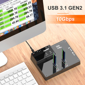 Maiwo อุปกรณ์ K3015P 2ช่องฟรี USB 3.2 Gen2 NVMe M.2 SSD Docking Station duplicator 10Gbps โซลิดสเตตไดรฟ์ท่าเรือ - Product Image 5