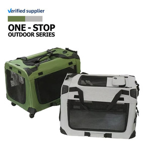 En stock, Cage <span class=keywords><strong>de</strong></span> <span class=keywords><strong>transport</strong></span> pliable et étanche pour chiens et chats, en tissu Oxford, avec quatre roues, idéale pour les sorties en <span class=keywords><strong>voiture</strong></span> - Product Image 1