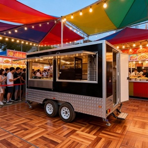 Camion-restaurant mobile de 14 pieds pour la préparation de hot-dogs et tacos, avec cuisine complète et réservoir d'eau, <span class=keywords><strong>sur</strong></span> remorque - Product Image 1