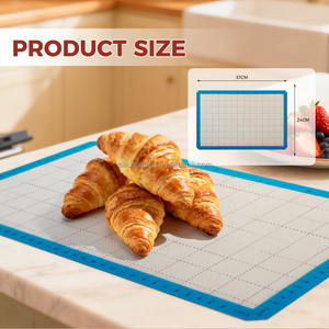 This Blue-border Grid Oven Liner Mat Is Non-stick, High-temperature Resistant and <strong>Easy</strong> to Clean, Making <strong>It</strong> Ideal for <strong>Baking</strong> - Product Image 3
