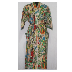 Kahlo เสื้อคลุมพิมพ์ลาย,ชุดเดรสลำลองแฟชั่นชายหาดทำจากผ้าฝ้าย - Product Image 2