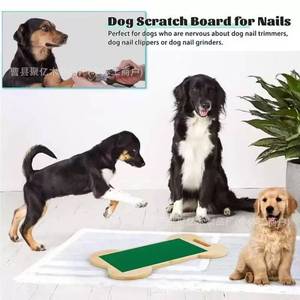 Wooden Bone Shaped Dog Nail <b>Scratching</b> <b>Post</b> Replaceable Green Pad Pet Claw Care Grooming Tool - Product Image 2