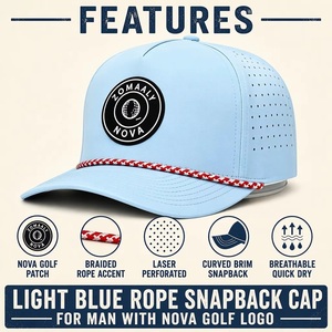 Nouvelle Casquette de Golf Sportive pour Hommes, 5 Panneaux, Découpe Laser, Logo Personnalisé, Patch PVC 3D, Usine Hydro BSCI, Faible MOQ, Vente en Gros, Expédition DDP - Product Image 3