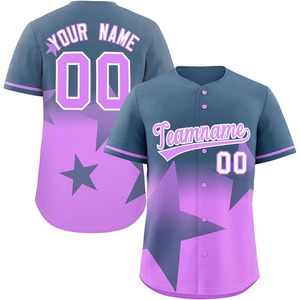 Camiseta de Béisbol Personalizada con Degradado, Unisex para Adultos, Absorbente de Humedad, con Nombre, Número y Nombre del Equipo Personalizados, Diseño Sublimado - Product Image 1