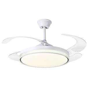 Ventilateurs de plafond intérieurs à moteur en cuivre de 42 pouces à faible bruit avec éclairage LED, télécommande rétractable pour la maison, le salon, la salle à manger, la chambre à coucher - Product Image 1