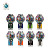 Distributeur automatique de capsules de jouets et de billes, boîte à monnaie amovible, 10 options de couleurs, fonctionnement mécanique, construction métallique, globe, 1 an