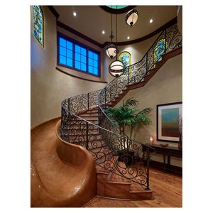 Escalera Curva Contemporánea con Peldaños de <span class=keywords><strong>Madera</strong></span> <span class=keywords><strong>para</strong></span> Hogares Familiares Modernos que Combina Calidez y Líneas Limpias <span class=keywords><strong>para</strong></span> Unidades Dúplex de Lujo - Product Image 5