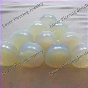 [SE-S663] Schlussverkauf Körper Piercing Schmuck Opalit Stein Ohrstöpsel große Größe Großhandel individuell modischer Stil doppelter Ausgestellter Sattel - Product Image 6