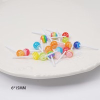 Décorations d'ongles en forme de sucettes de dessin animé, mini accessoires 3D en résine colorée, bonbons décoratifs de haute qualité pour DIY
