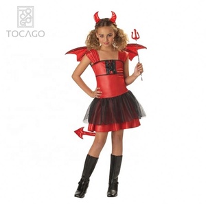 Disfraz de diablo personalizado para niños, nuevo diseño, disfraz de <span class=keywords><strong>bruja</strong></span> <span class=keywords><strong>escarlata</strong></span> para fiesta - Product Image 2