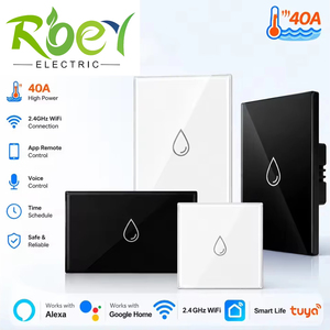 Interruptor de Pared Inteligente para Calentador de Agua Wifi Tuya, Panel Táctil de Vidrio de 40A, Control Remoto por Voz, Compatible con Alexa y Google Home - Product Image 1
