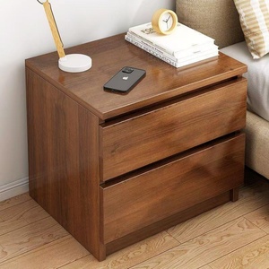 Chevet moderne blanc à 2 tiroirs, prix abordable, meuble de chambre à coucher en bois, style panneau de bois pour usage domestique - Product Image 4