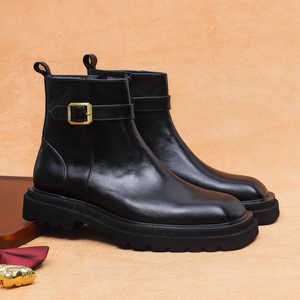 Nouvelles Bottes Classiques de Designer pour Hommes en Cuir Véritable Automne Hiver 2025 – Confortables, Imperméables, Antidérapantes, à Enfiler, pour le Travail - Product Image 2