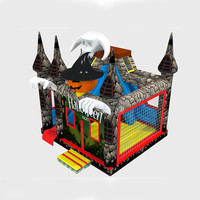 Jeux de château gonflable d'extérieur, combinaison avec toboggan, château rebondissants, pour la fête d'halloween