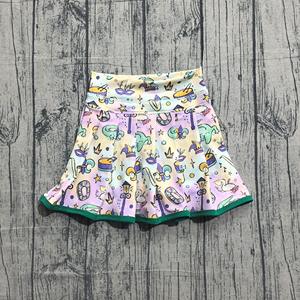 GLK0163 RTS Little Girl Boutique Mardi gras print Summer <b>Skirt</b> for Baby Girls Wholesale skort - Product Image 1