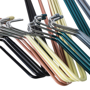 Cintres d'extérieur pour pantalons, universels, faciles à glisrer, revêtement PVC en métal, à bout ouvert - Product Image 5