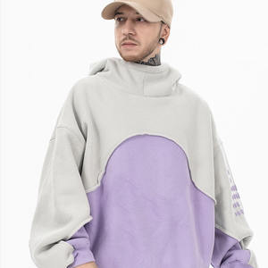 Venta al por mayor de logotipo personalizado de alta calidad Patchwork sudadera sudaderas con capucha para los hombres - Product Image 1