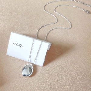 FOXI Minimalist Silver Plated Brass Pendant Necklace Cross <b>Chain</b> Unisex Everyday Wear Gift - Product Image 1